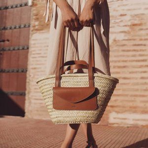 Straw basket bag